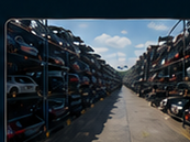Vehicle inventory area at Rancho Honda and Chevy Recycling